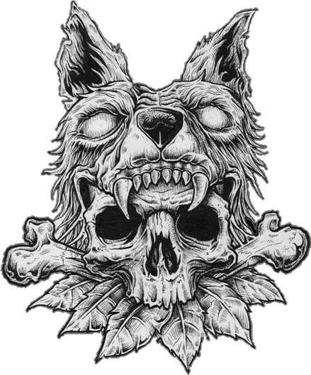 gore creepy skull bones wolf sticker by @jdarkdraw